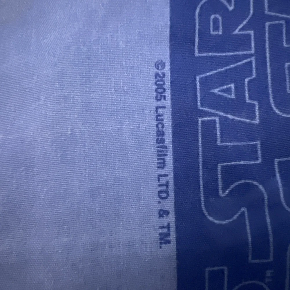 Vintage Star Wars One Pillowcase Darth Vader YODA 2005 Blue 29.5